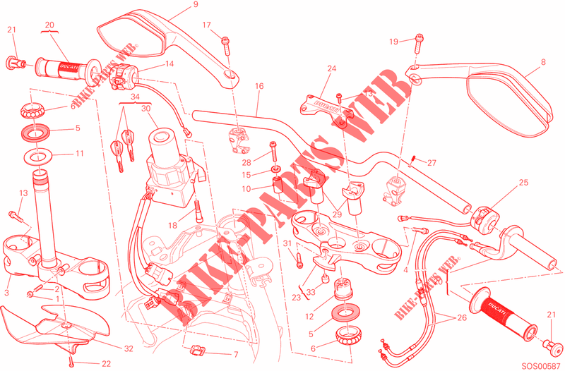 MANILLAR para Ducati Multistrada 1200 ABS 2014