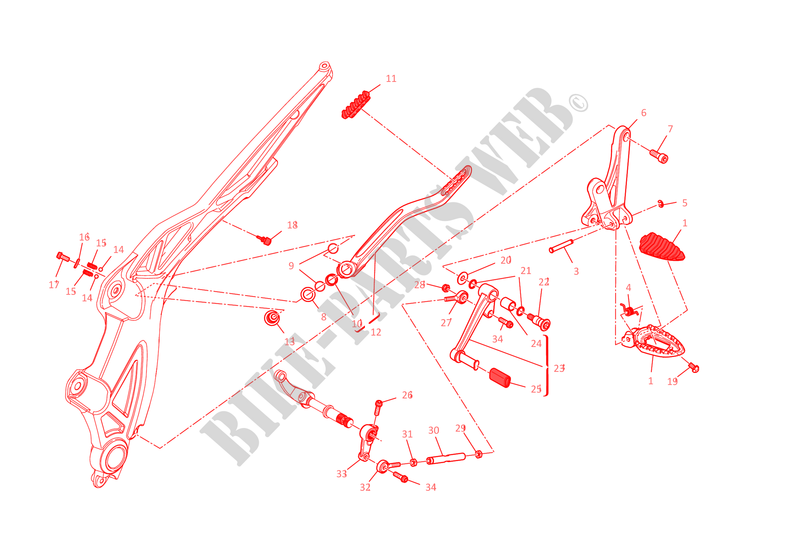 APOYAPIE IZQUIERDO para Ducati Diavel 1200 2015