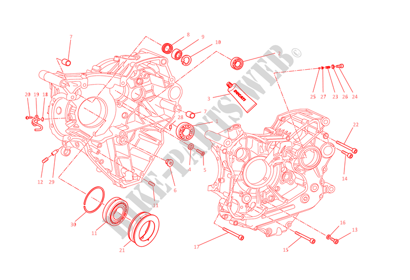 COJINETE CARTER MOTOR para Ducati Diavel 1200 2015