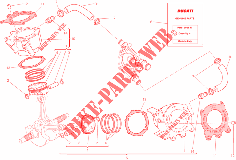 CILINDROS   PISTONES para Ducati Diavel 1200 Strada 2014