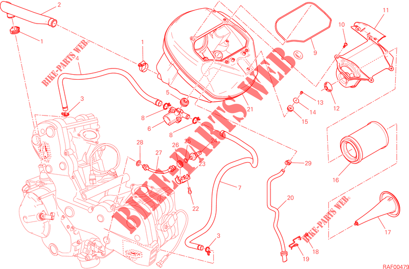 FILTRO DEL AIRE para Ducati Hyperstrada 2015