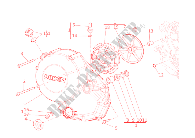 CARTER EMBRAGUE para Ducati Hypermotard 796 2012
