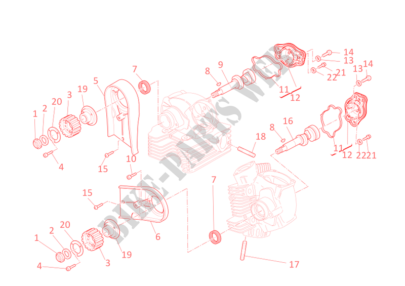 CULATA: DISTRIBUCION para Ducati Hypermotard 796 2012