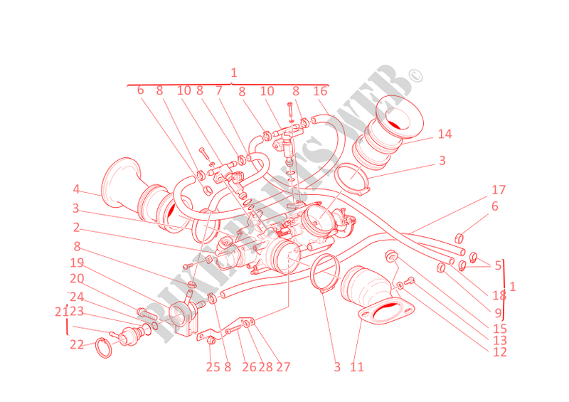 COLECTOR ADMISION para Ducati MH900E 2001