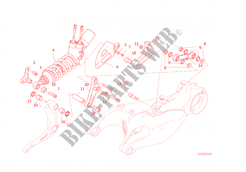 SUSPENSION TRASERA para Ducati 1299 Panigale S 2016