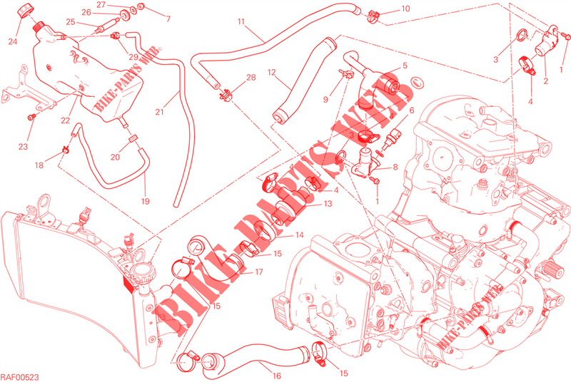 CIRCUITO REFRIGERADOR para Ducati Monster 1200 S 2016