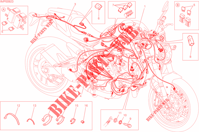 INSTALACION ELECTRICA para Ducati Monster 821 DARK 2016