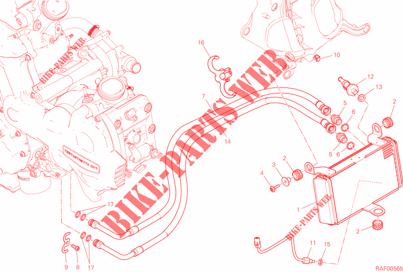 RADIADOR DE ACEITE para Ducati Multistrada 1200 Touring 2015