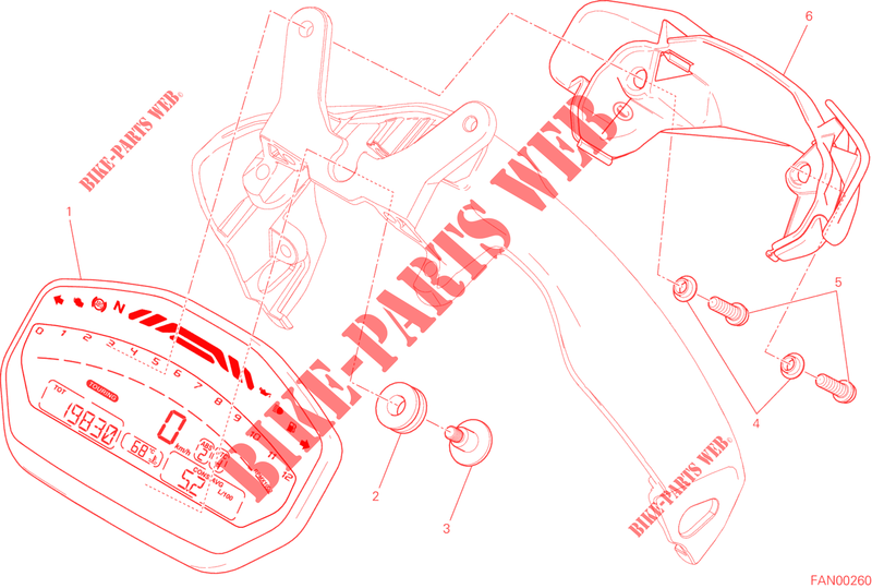 TABLERO DE INSTRUMENTOS para Ducati Monster 821 DARK 2015