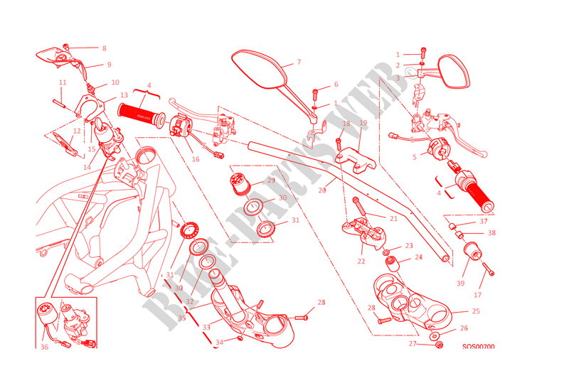 MANILLAR Y MANDOS para Ducati Monster 1200 2015