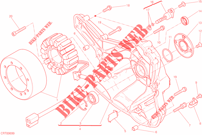 CUBIERTA / GENERADOR para Ducati Monster 659 LEARNER LEGAL (LAMs) 2020