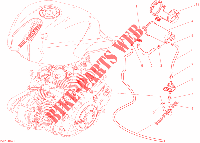 EVAPORATIVE EMISSION SYSTEM (EVAP) para Ducati Monster 797 2020