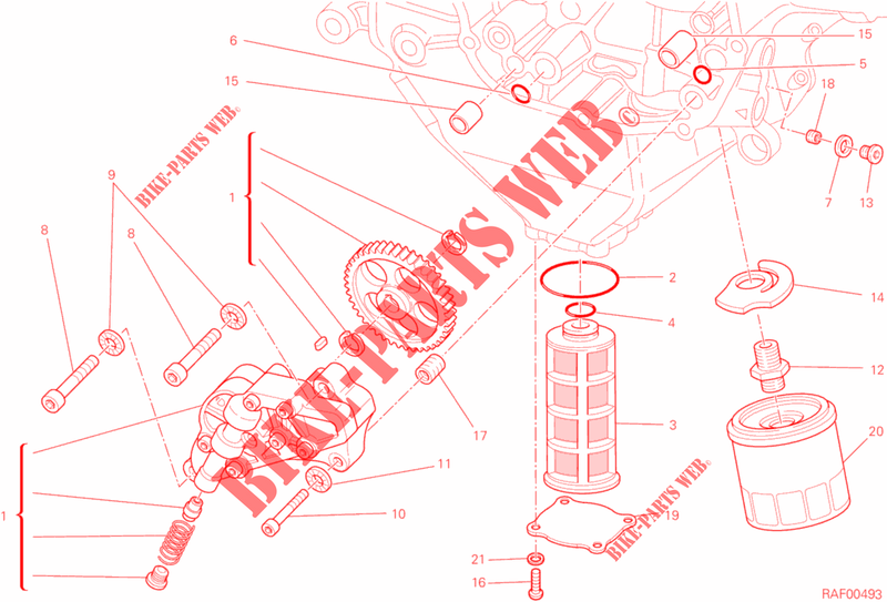 FILTROS Y BOMBA DE ACEITE para Ducati Diavel 1200 Titanium 2015