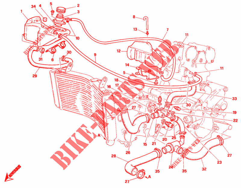 CIRCUITO REFRIGERADOR para Ducati 748 1997
