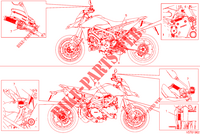 ETIQUETA DE PRECAUCIÓN para Ducati Hypermotard 950 2019