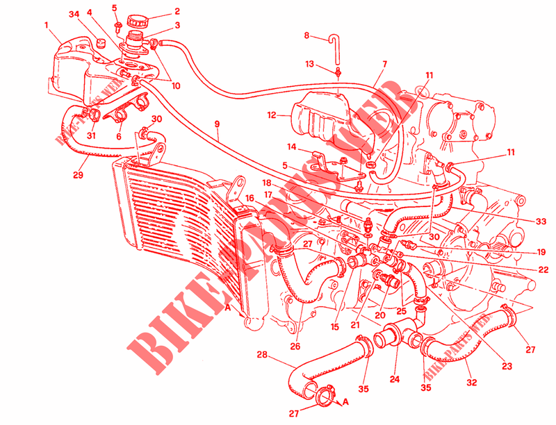 CIRCUITO REFRIGERADOR para Ducati 916 1994