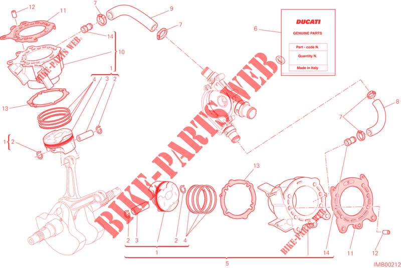 CILINDROS   PISTONES para Ducati Monster 821 2015