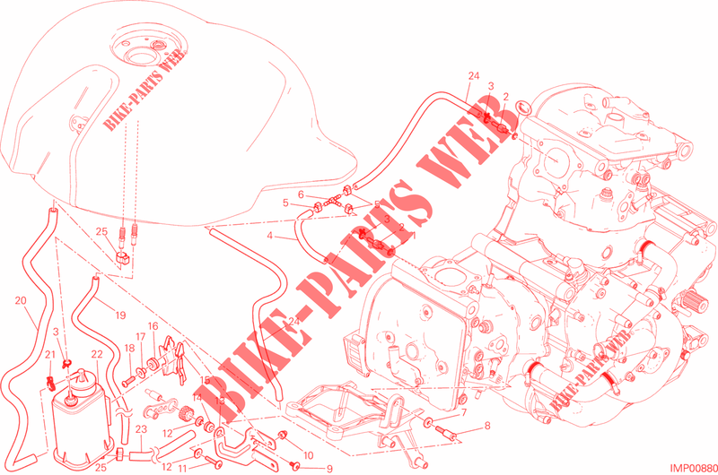 EVAPORATIVE EMISSION SYSTEM (EVAP) para Ducati Monster 1200 S Stripes 2016