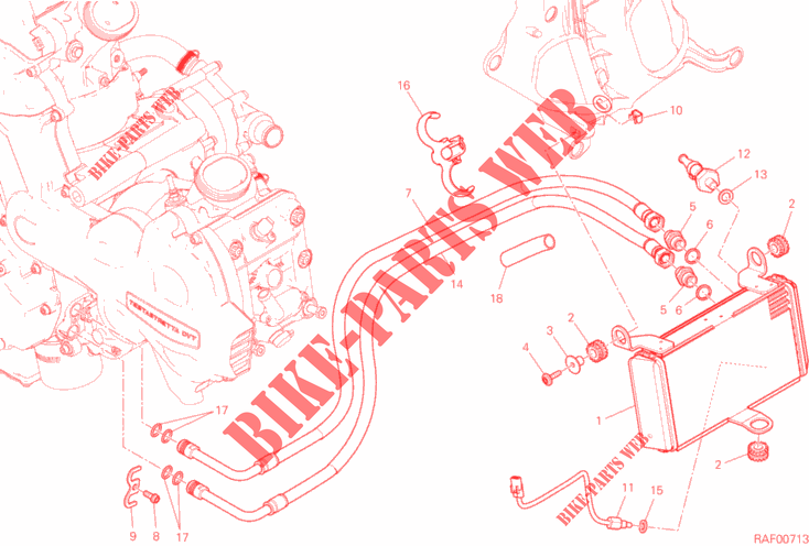 RADIADOR DE ACEITE para Ducati Multistrada 1200 ABS 2015