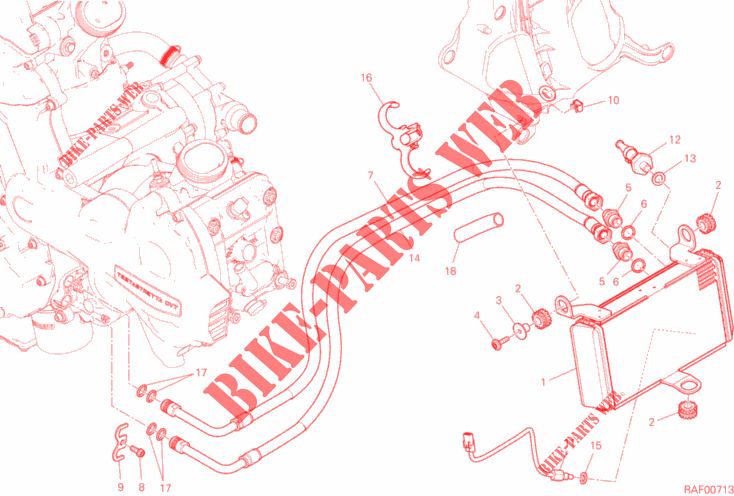 RADIADOR DE ACEITE para Ducati Multistrada 1200 S ABS 2015